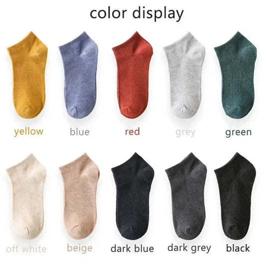High-Quality Cotton Men's Socks in Multiple Colors - 10 Pairs of breathable short socks (Size 39-44) - Perfect Gift for Him